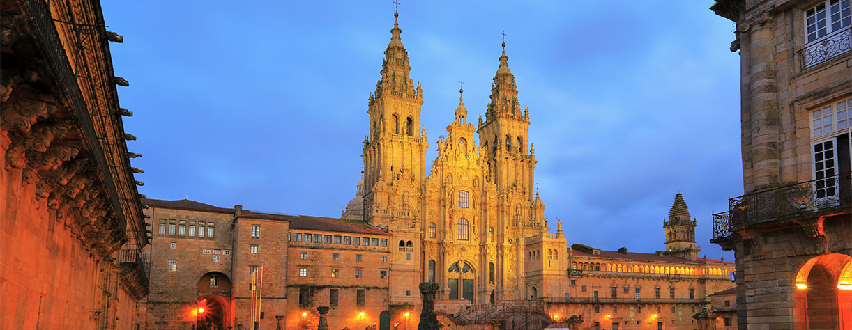 Santiago de Compostela at dusk