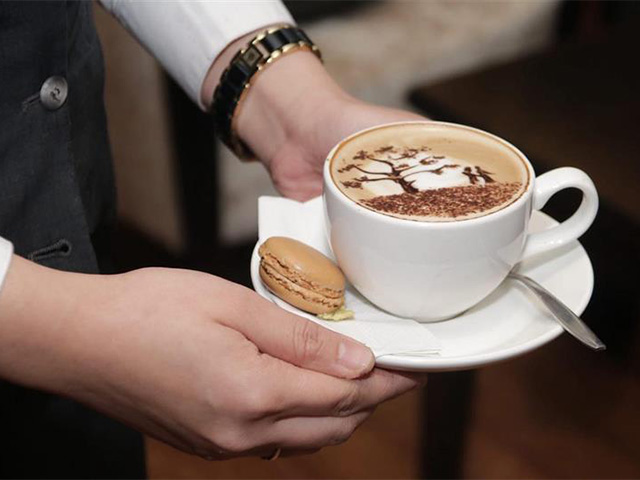 Coffee art from the Bookmark Cafe
