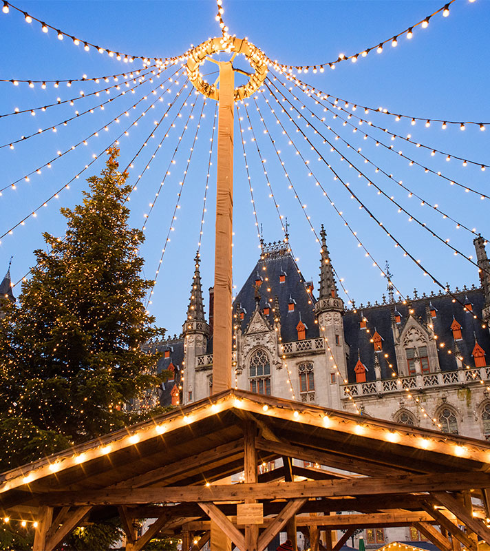 Main square in Brugges, Belgium, Christmas Markets Main square in Brugges, Belgium, Christmas Markets