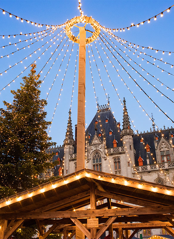 Main square in Brugges, Belgium, Christmas Markets Main square in Brugges, Belgium, Christmas Markets