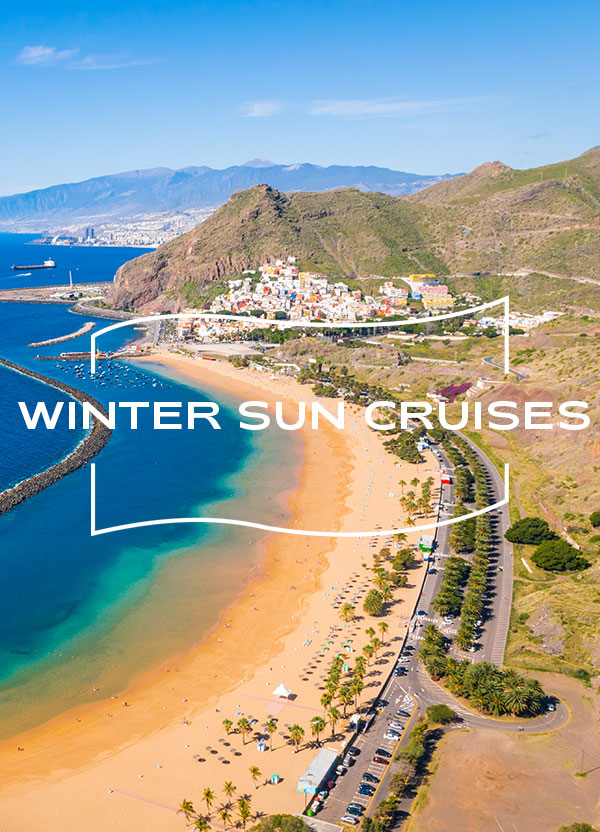 Sunny views of a beach in Tenerife, Canary Islands