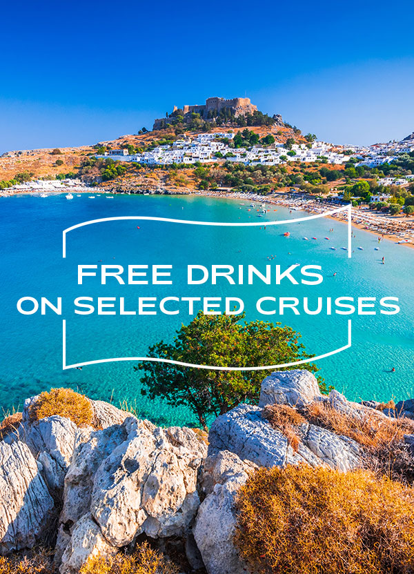 Beautiful sea views of Lindos beach, Greece