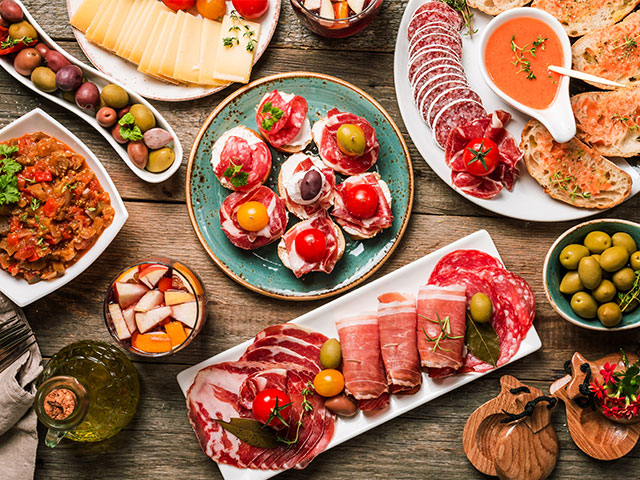 A selection of Spanish foods A selection of Spanish foods