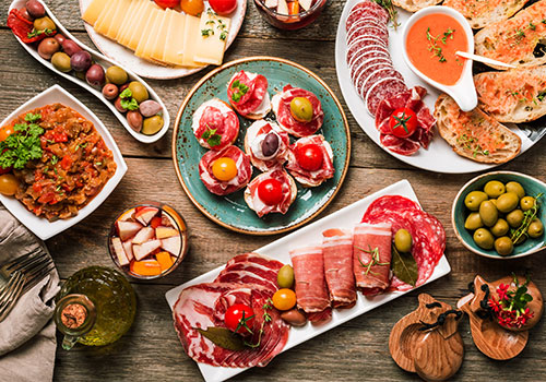 A selection of Spanish foods