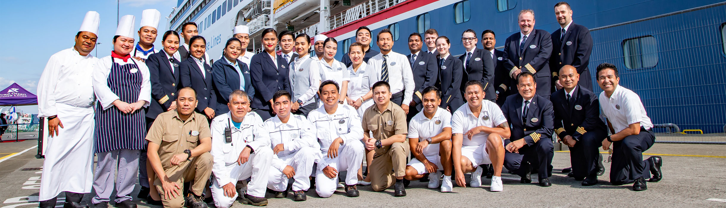 Borealis crew outside ship