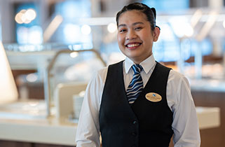 Waitress in the Thistle Restaurant, Balmoral