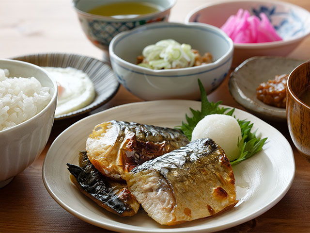 Traditional Japanese cuisine on a table
