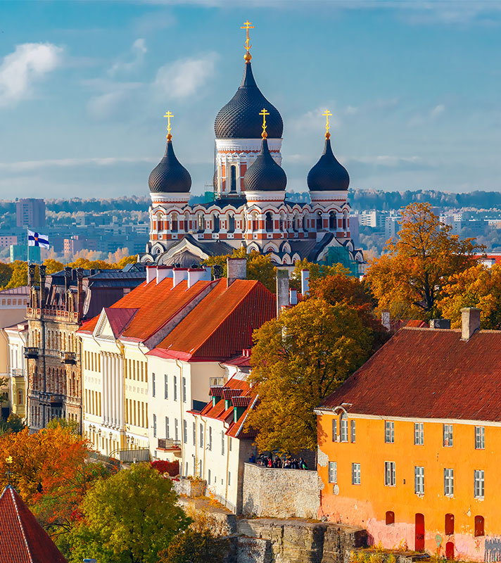 Aerial view old town, Tallinn, Estonia 