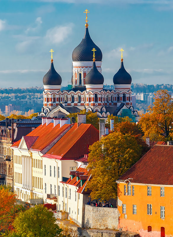 Aerial view old town, Tallinn, Estonia 