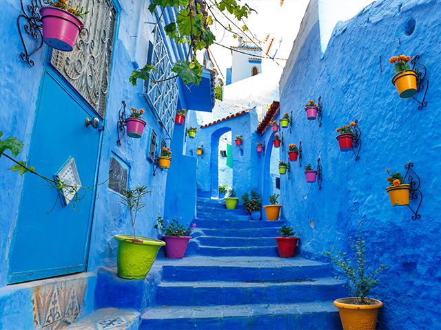 Architecture of Chefchaouen, Morocco, North Africa 