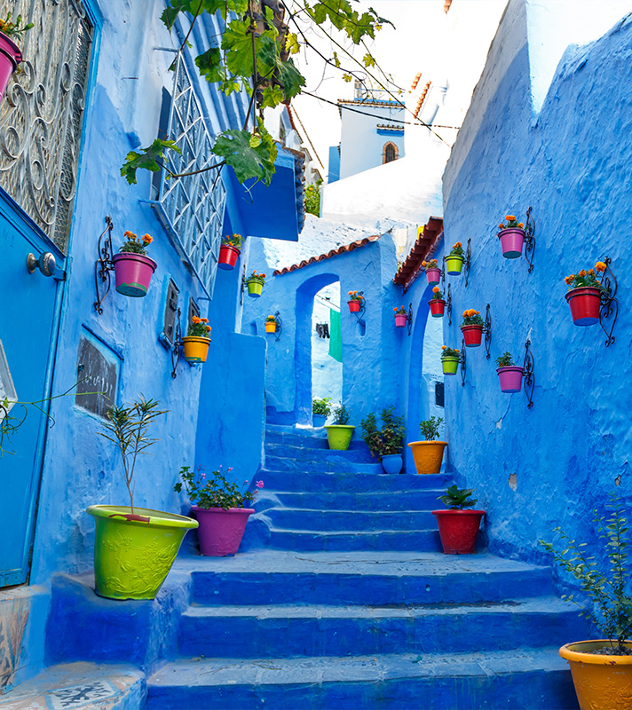 Architecture of Chefchaouen, Morocco, North Africa 