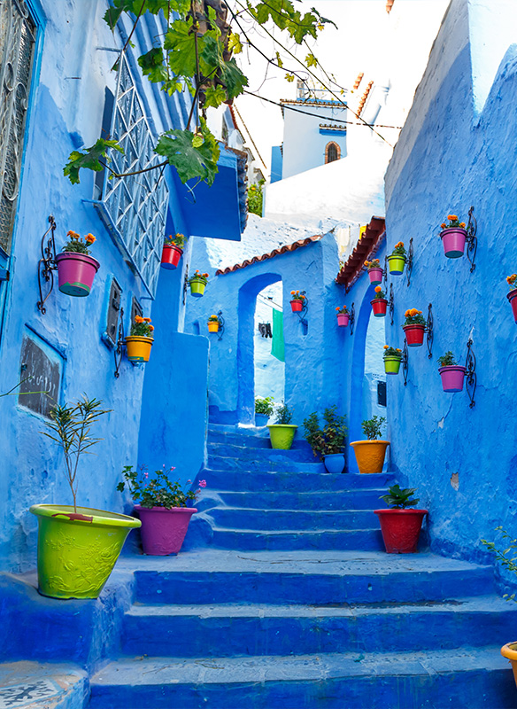 Architecture of Chefchaouen, Morocco, North Africa 