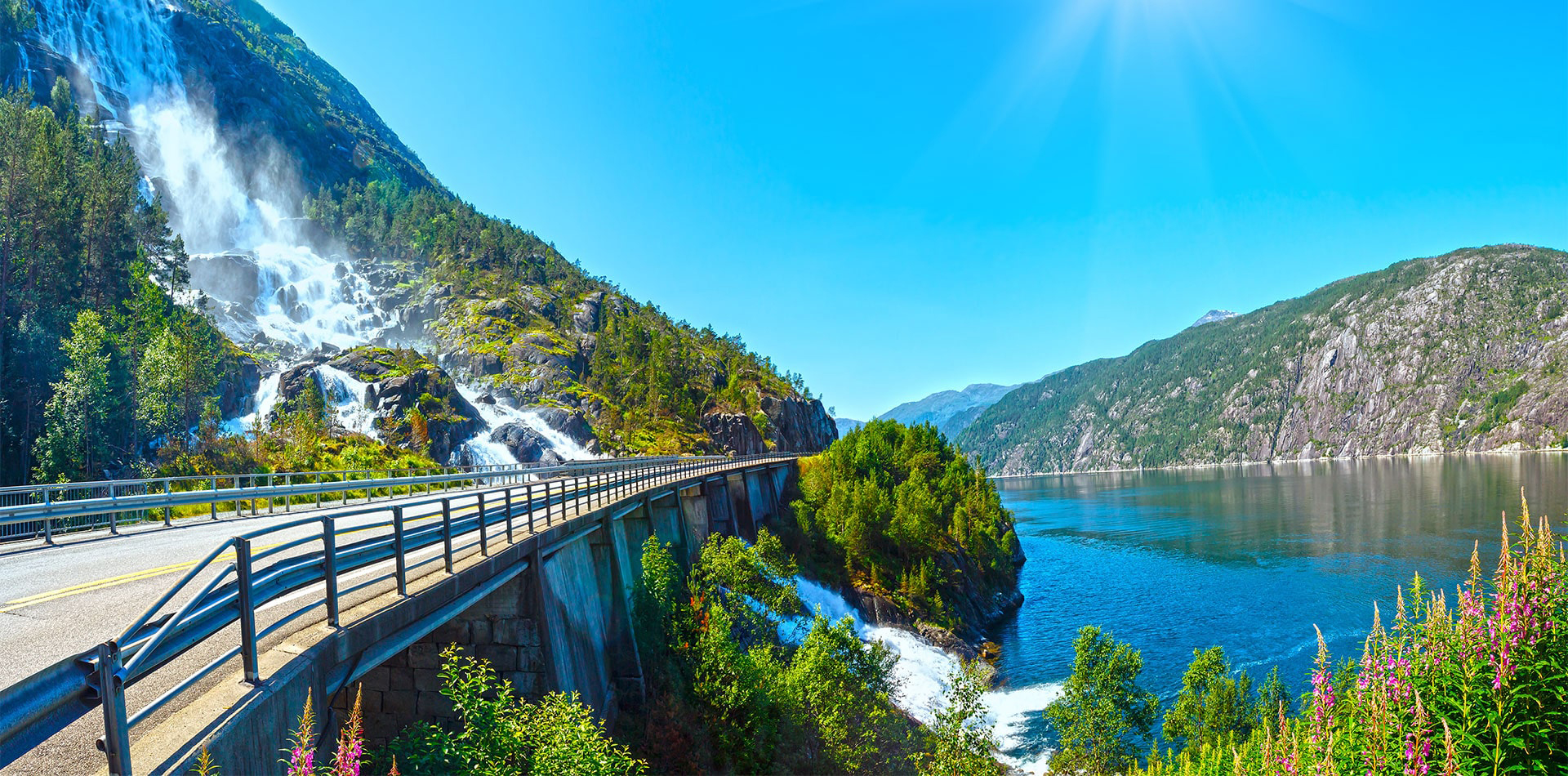 Langfoss waterfall, Norway