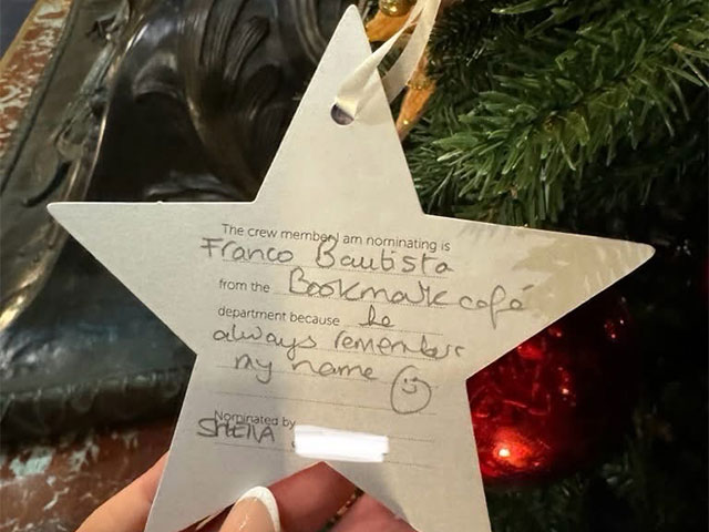 Christmas star on tree