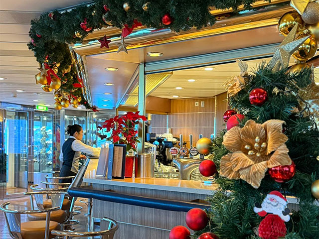 Christmas decorations on board 