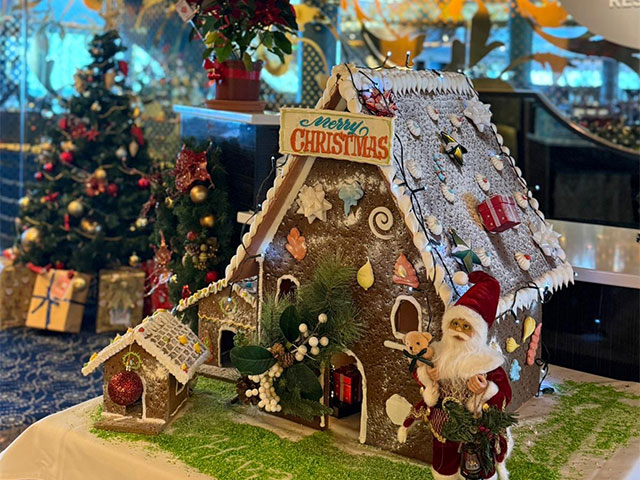 Festive decorations on board