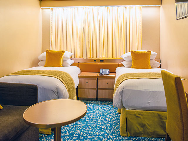 Inside cabin on Borealis