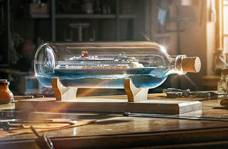 Fred Olsen ship in a bottle