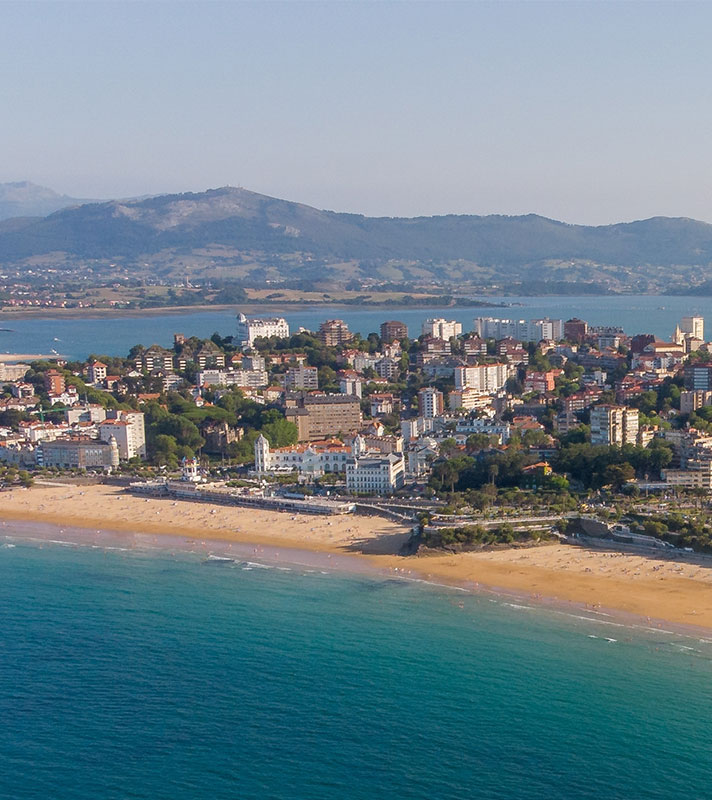 Views of El Sardinero beach in Santander, Spain