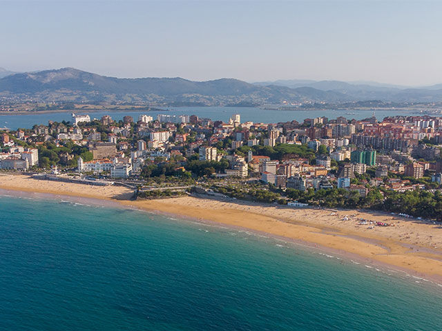 Views of El Sardinero beach in Santander, Spain