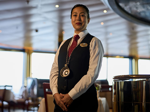 Dechen, Wine Sommelier on board Borealis