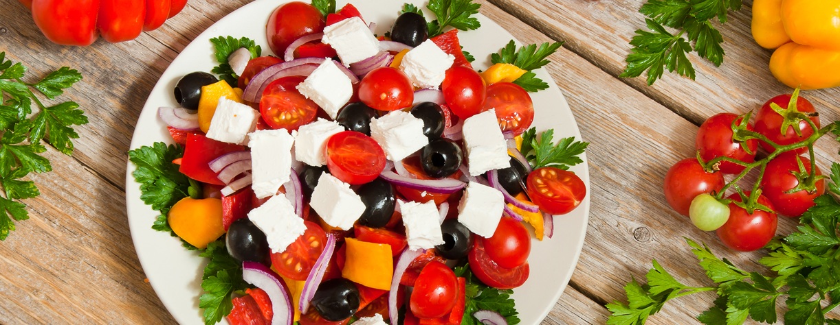 Mediterranean salad on a table