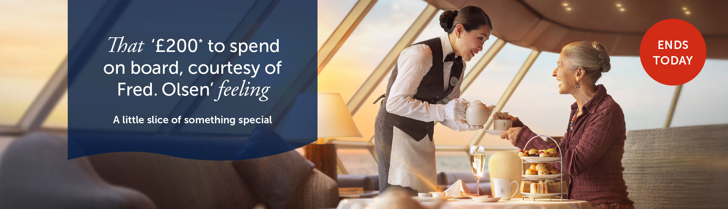 Guest being served afternoon tea in the Observatory