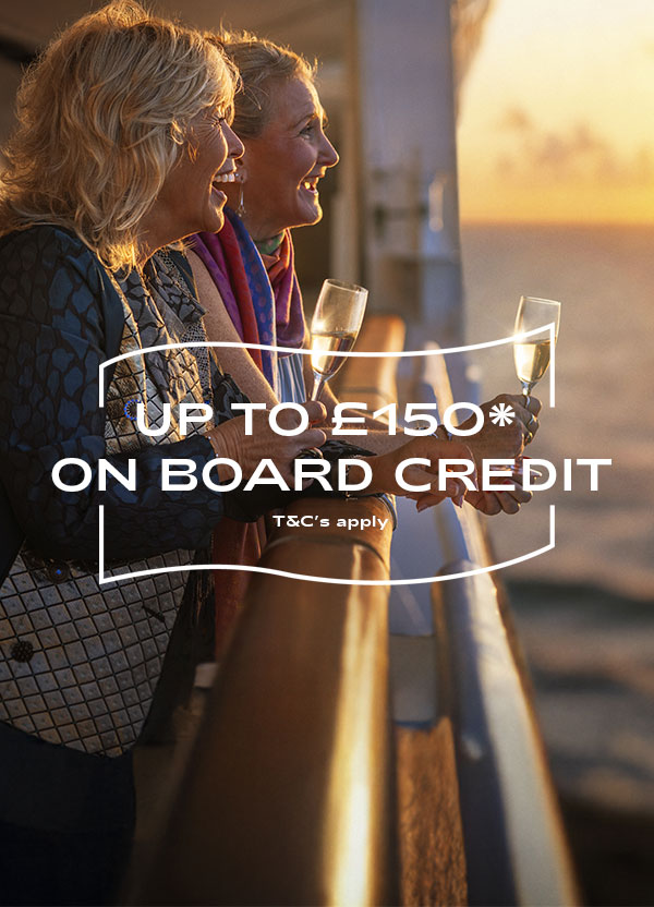 Guest enjoying drinks on deck, on a Fred. Olsen Cruise
