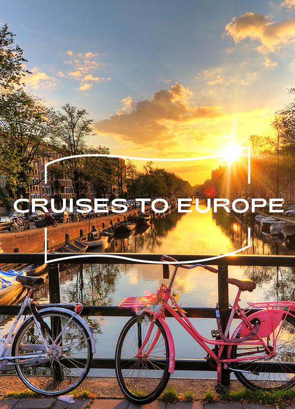 Beautiful views of Amsterdam canals with bicycles over bridge