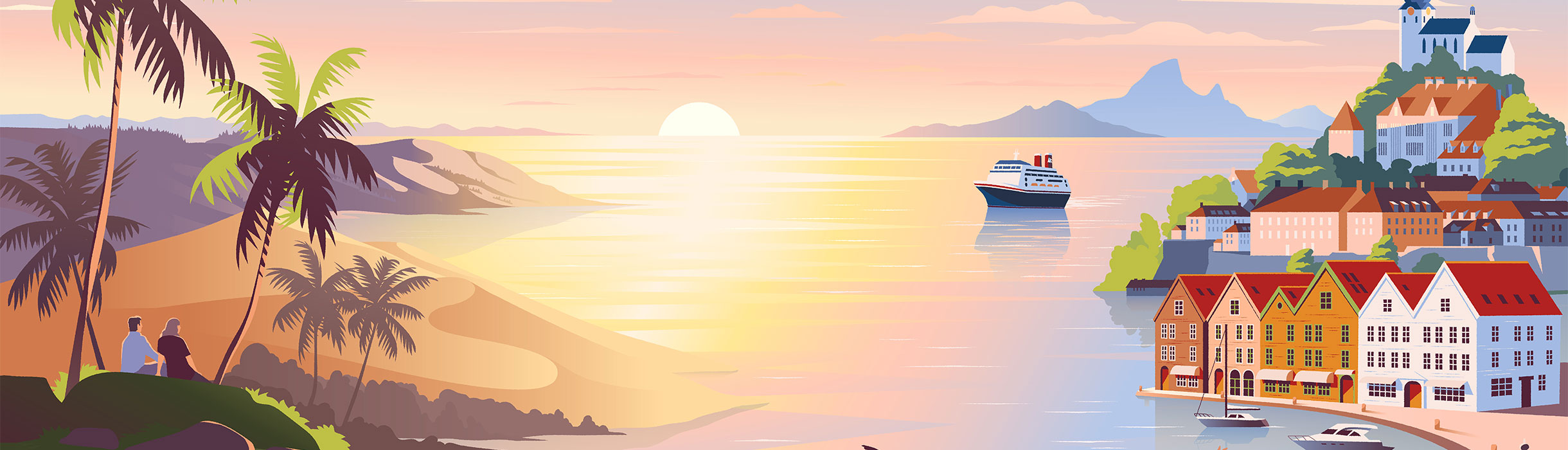 Worldwide 2026 brochure cover with Fred. Olsen ship