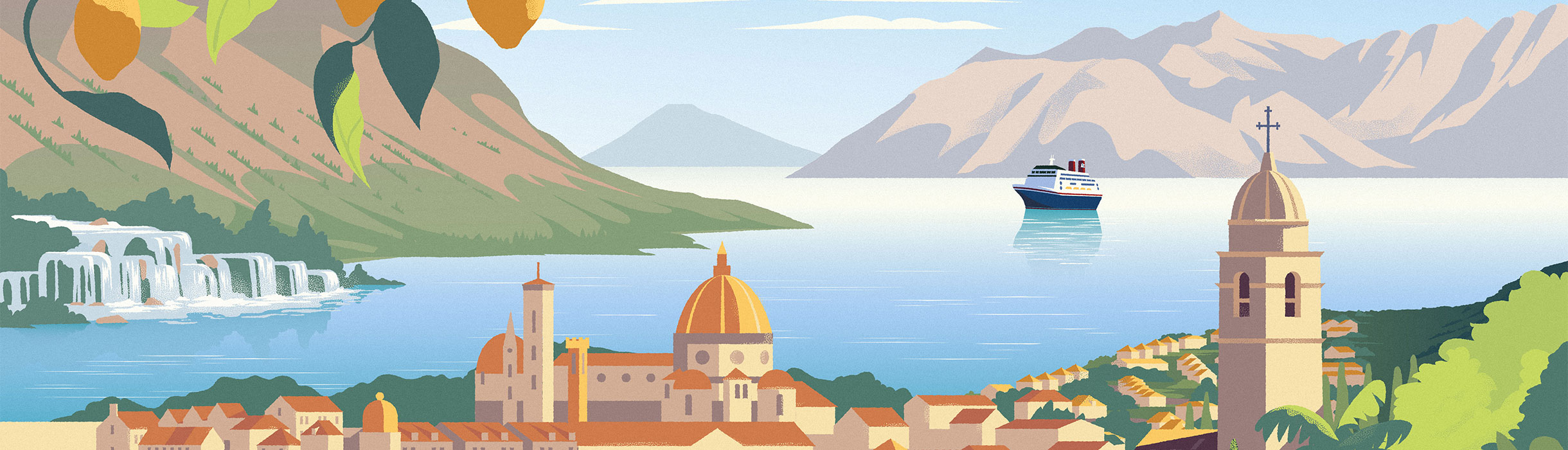 Fred. Olsen Cruises Mediterranean illustration