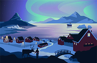 Northern Lights Illustration
