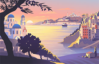 Mediterranean Fly Cruises Illustration