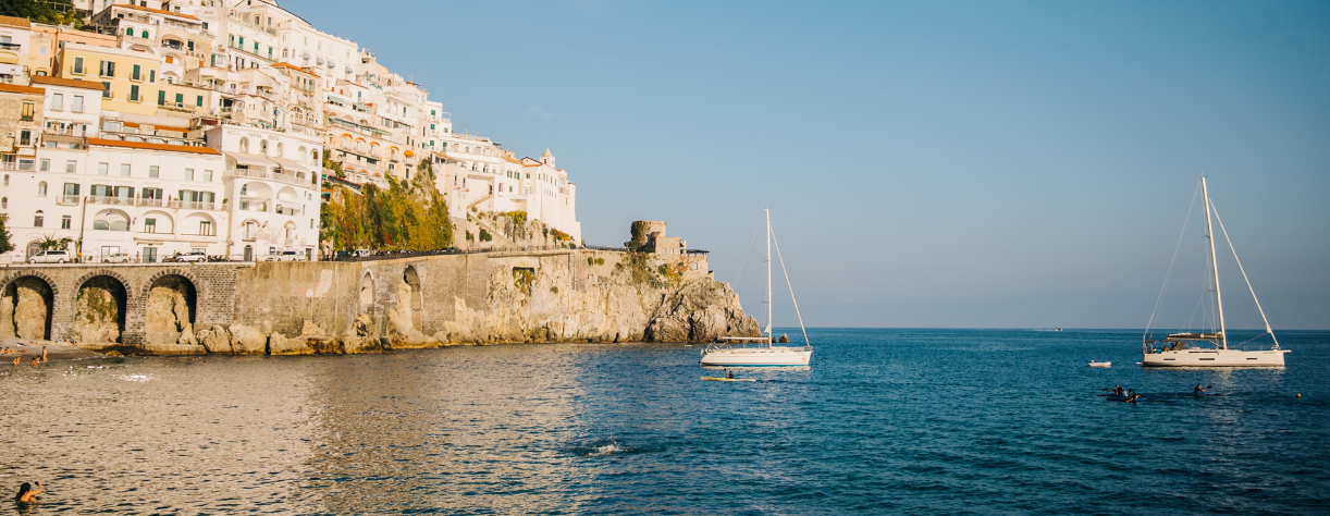 View of the town of Amalfi, Italy. 