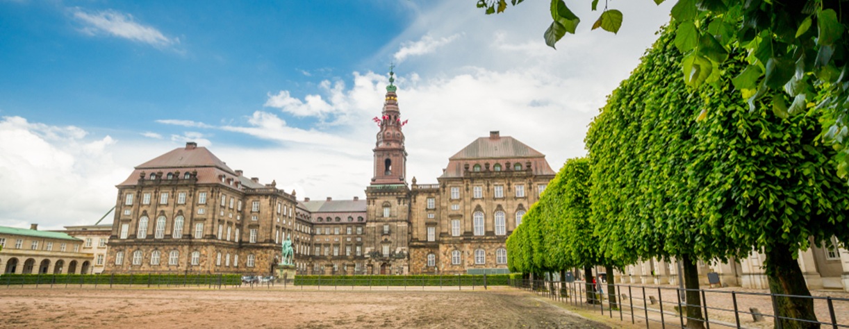View of Christiansborg Palace and the surrounding grounds