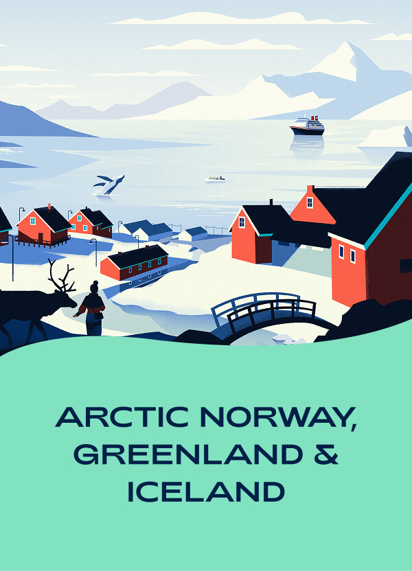 Arctic Norway, Greenland & Iceland Cruise Destination Illustration