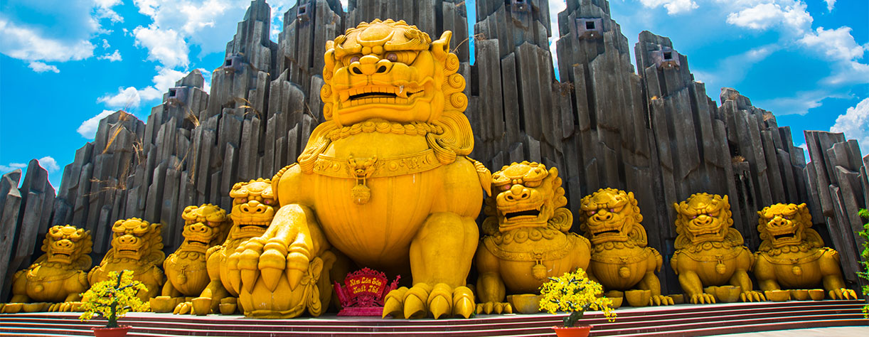 Statues in a beautiful, modern and large Park in Ho Chi Minh city.