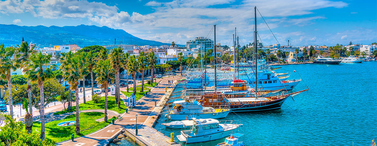 The main port of Kos island in Greece.