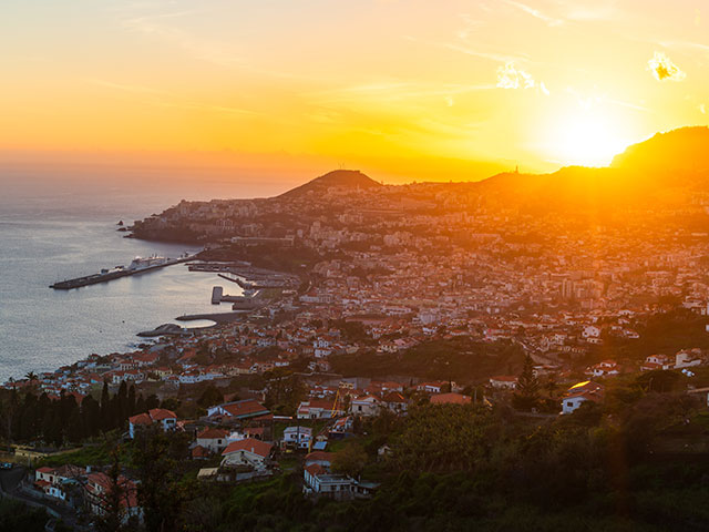 Views over Funchal at sunset, Maderia