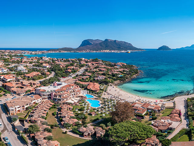 Aerial view to Golfo Aranci, Olbia, Sardinia
