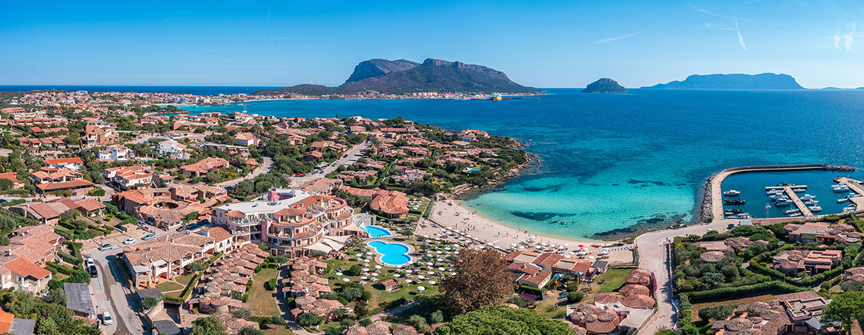 Aerial view to Golfo Aranci, Olbia, Sardinia
