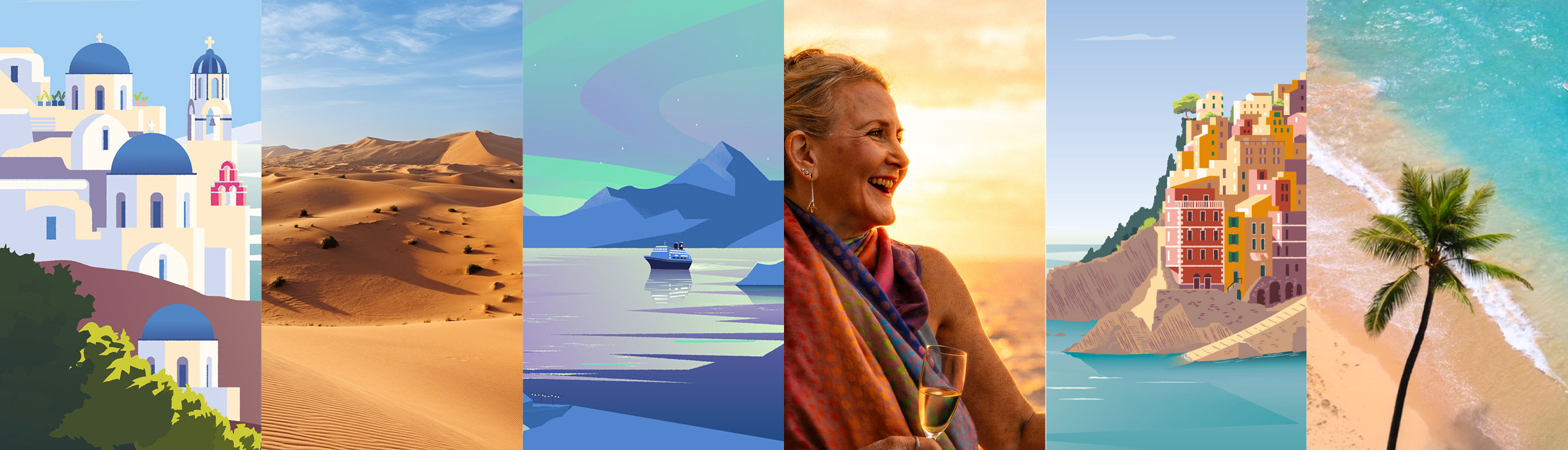Montage of illustrations from the Autumn-Winter 2027 brochure