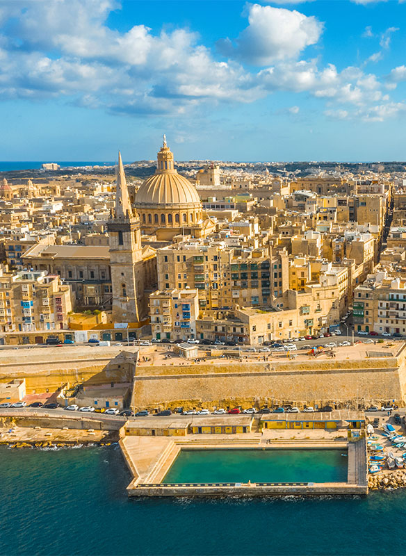 Aerial view of Valletta city 
