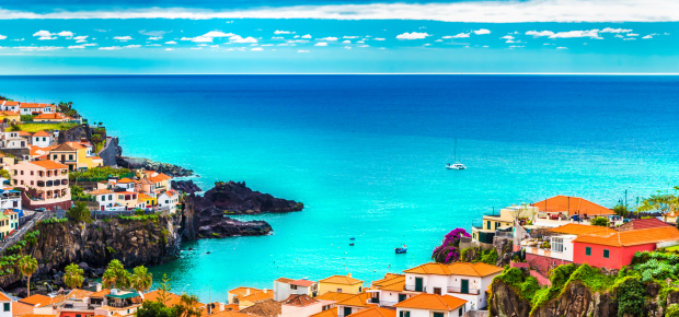 Panoramic view over Camara de Lobos, Madeira island, Portugal