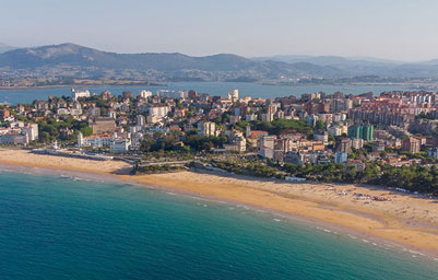 Views of El Sardinero beach in Santander, Spain