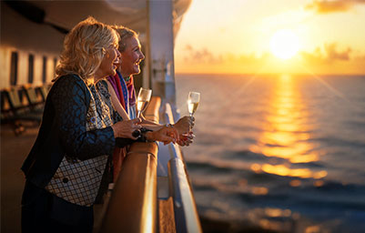 Guests enjoying drinks on deck