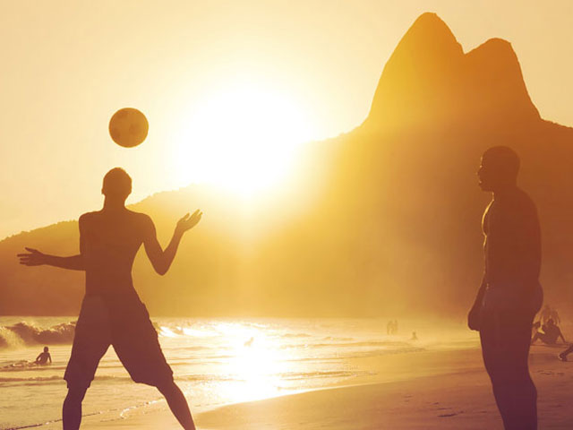 Football on the beach in Rio, Brazil