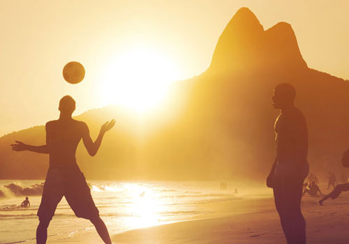 Football on the beach in Rio, Brazil