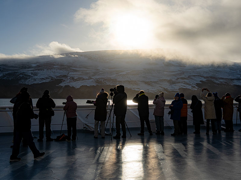 Guests enjoying scenic cruising in Antarctica
