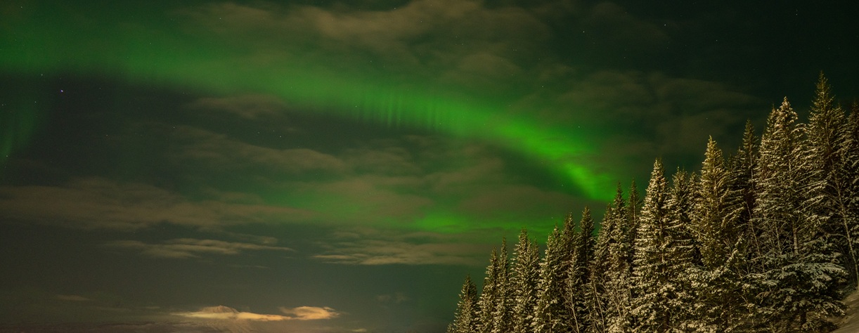 Northern lights above the city of Narvik